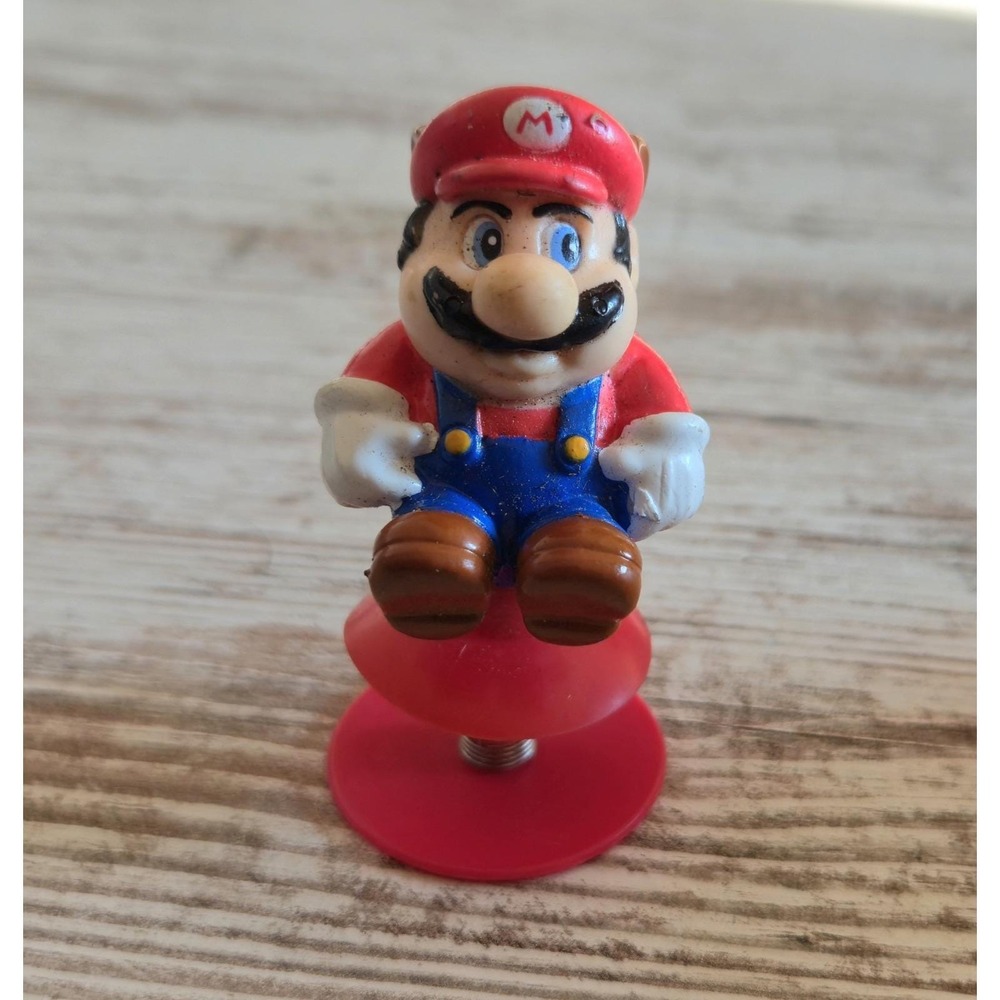 Vintage 1989 Nintendo Raccoon Mario Spring Bouncy Figure Toy Super Mario Bros 3